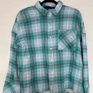 Sanctuary Size Small 100% Cotton Plaid Shirt